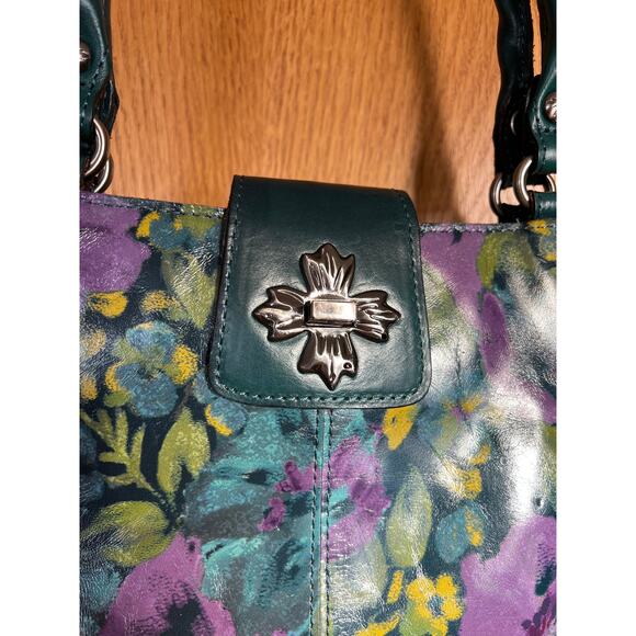 Patricia Nash Rosina Blue Nature Satchel, handbag. - Picture 4 of 9